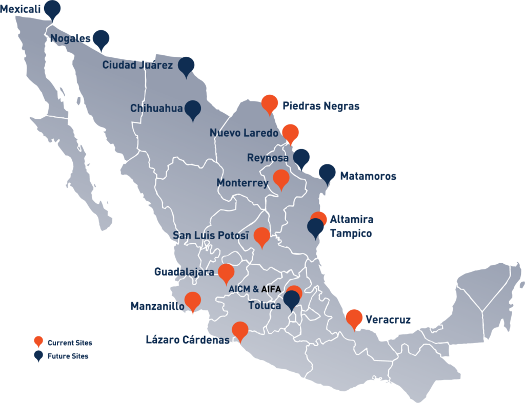 mexico map cross-border